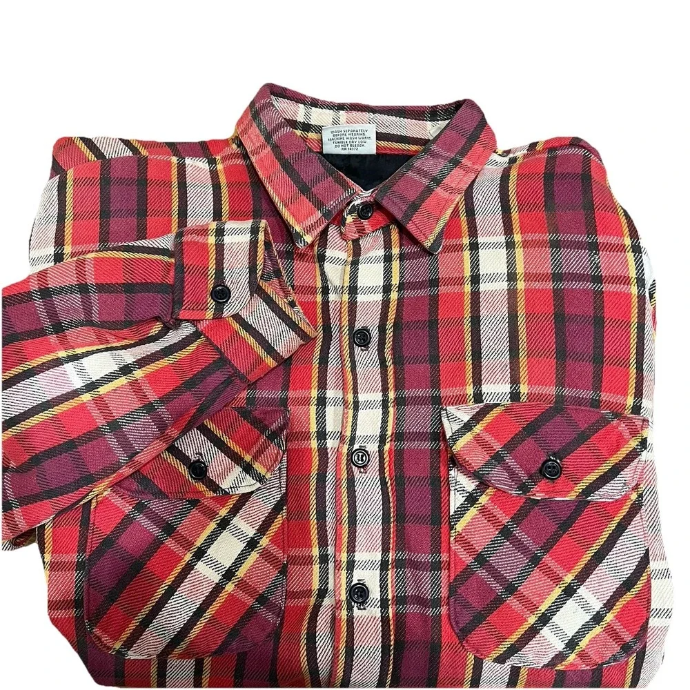 Vintage Five Brother Shirt Mens XL‎ Plaid Quilted Flannel Jacket Made USA 90s